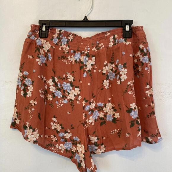 AMERICAN EAGLE burnt orange floral Flowy lightweight summer shorts sz Xl - Picture 5 of 5